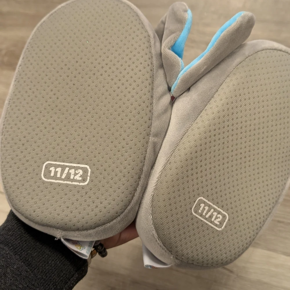 Squishmallows Gray and Blue Elephant Kids Slippers